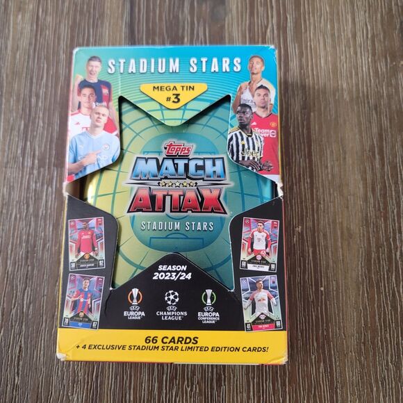 TOPPS MATCH ATTAX 2023/24 UEFA Stadium Stars Mega Tin #3 - Trading Cards 70 New - Picture 1 of 4